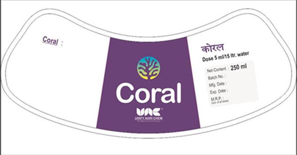 LABLE OF CORAL UNITY AGRI CHEM trademark